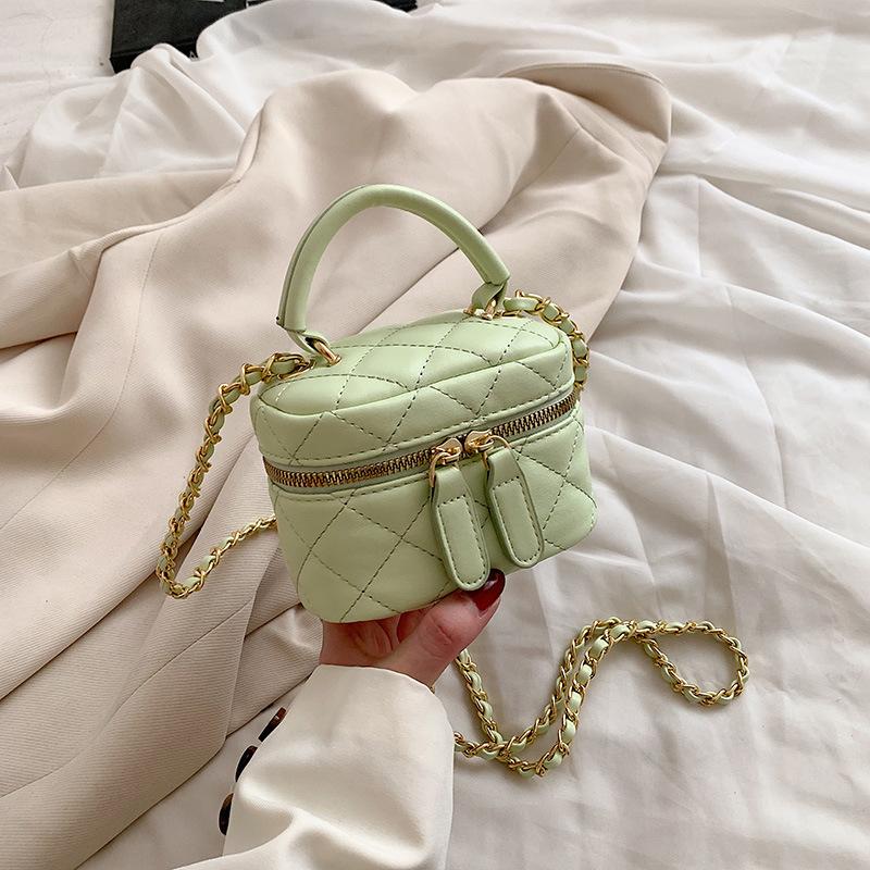 Small Fragrance Fashion Makeup Bag Cross body Handbag with Lipstick and Earphone Pocket for Women