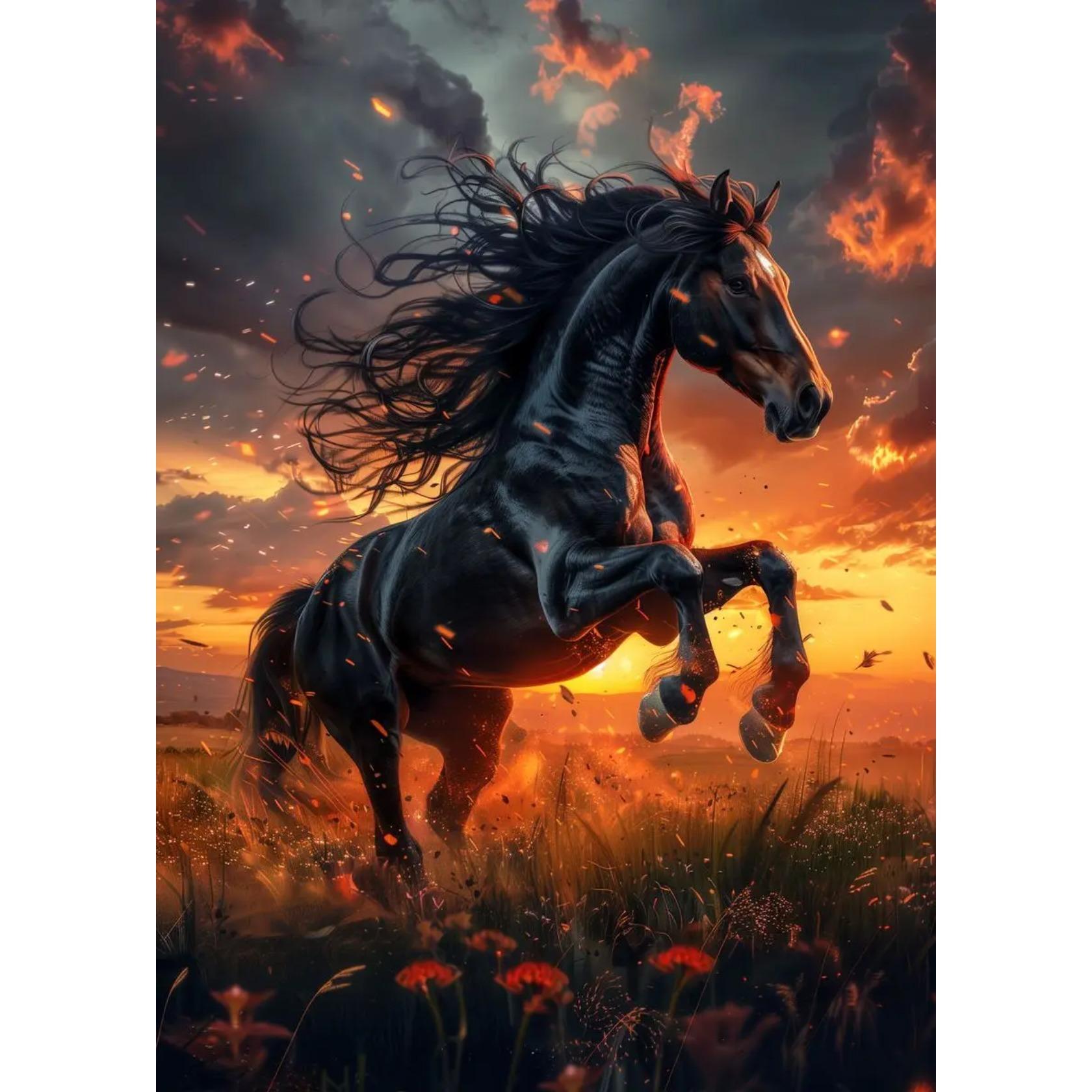 

Современные постеры с фотографиями дикой природы, бегущей лошади на лугу, принты, холст, настенное искусство, картина, декор для гостиной, дома 30x45cm No Frame