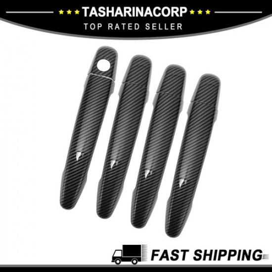 Car Door Handle Cover Trim for Toyota Camry 2007-2011 Carbon Fiber Black New