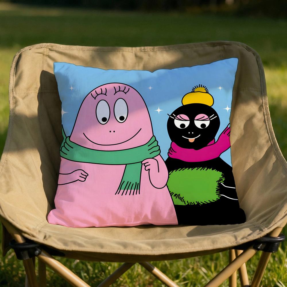 Cartoon BBarbapapa Cushion Cover Soft Reversible  Durable Pillow Cover  MultiScene Use for Home  Car Daily Comfort