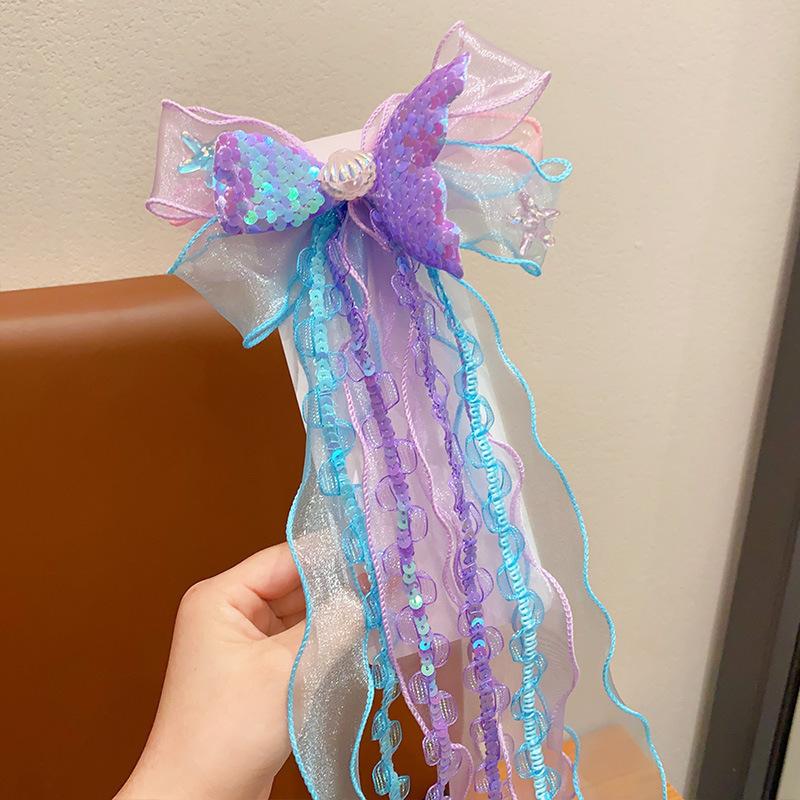 

Заколка для волос Принцесса Корона с бабочкой-галстуком и блестящей лентой из органзы Детские аксессуары для волос Прекрасный набор заколок