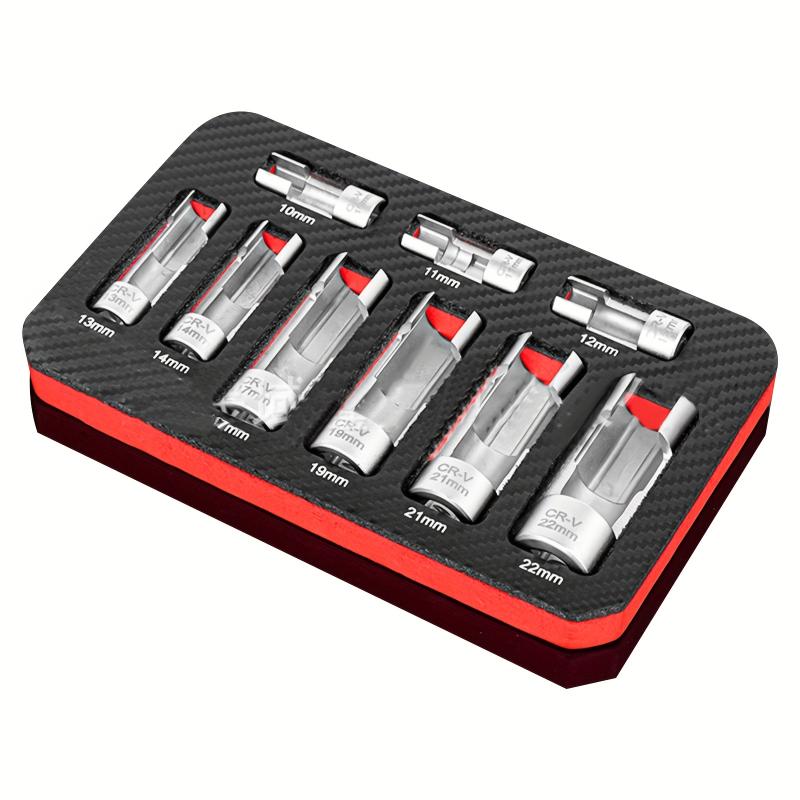 Professional Automotive 9Pcs Oxygen Sensor Offset Socket Tool Set 10-22mm Wrench Remover for Car Garage Workshop Work