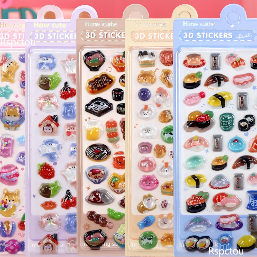 Cute Cartoon Animals Series 3D Puffy Stickers Funny Three-Dimensional Relief Sticker Luggage Guitar Phone Decals Decoration