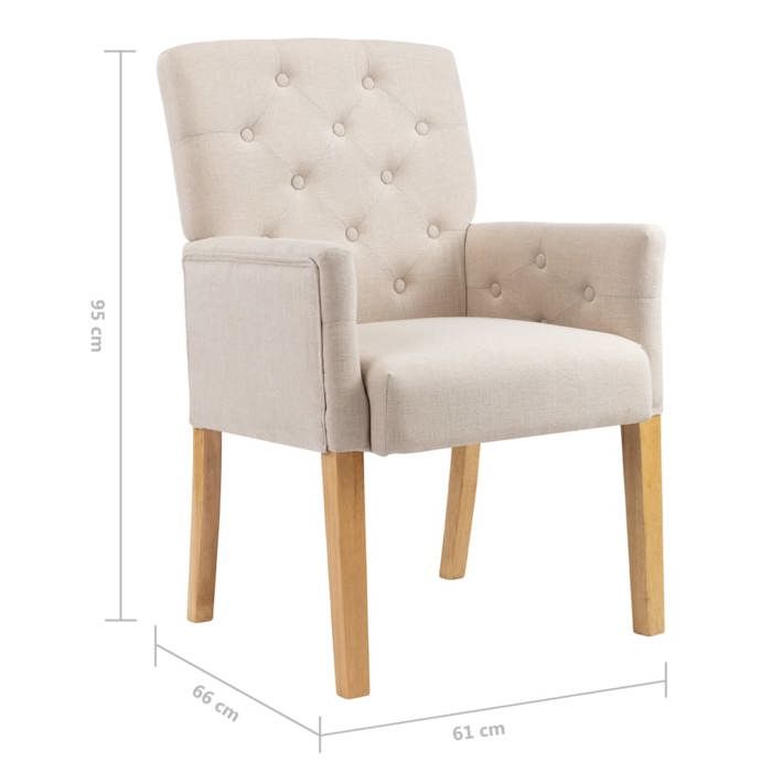 VidaXL Chaise de Salle à Manger avec Accoudoirs Chaise à Dîner Chaise de Repas Fauteuil de Salle à Manger Meuble de Cuisine 287941