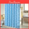 Stunning Waterproof Mediterranean Blue Printing Shower Curtain With Rings For Modern Bathrooms