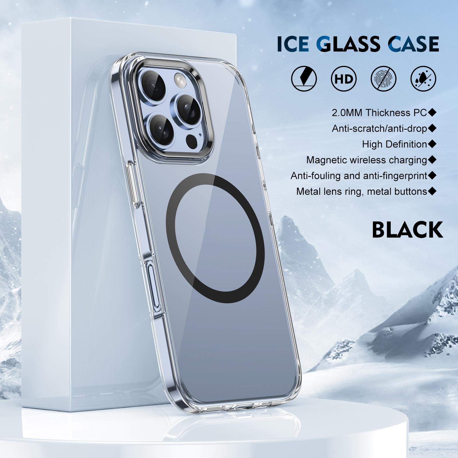 

Магнитный прозрачный чехол для ПК Magsafe Wireless Charging для iPhone 16 15 14 Plus 13 Pro Max 12 Pro MaxПрозрачный чехол для телефона iPhone 12 pro чёрный