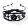 Fashion 26 Letters PU Leather Bracelets Multilayer A-Z Name Initials Bracelet For Men Wrist Accessories Jewelry Birthday Gifts