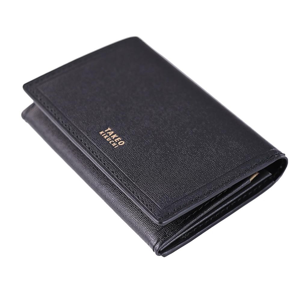 Business Card Holder Genuine Leather 728612 Max Fukin Machi Card Case Card Holder Card Storage Cowhide Italian Leather Black X Gold [Takeo Kikuchi]