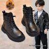 Stilvolle Kinder-Stiefel bis zur Wade aus Leder - Herbst/Winter Kollektion 2025 für Jungen und Mädchen, Warmes und Trendiges Ritter-Design.