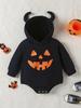 Halloween Baby Romper with Hood, Long Sleeve Printed One-Piece for Infants and Toddlers