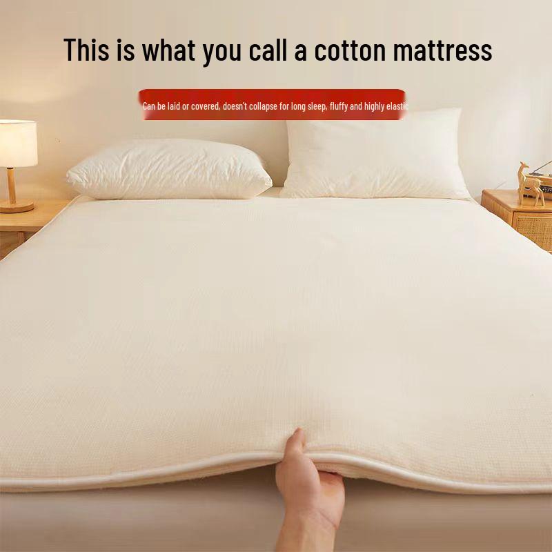 Thickened Soft Cotton Wadding Mattress Pad for Student Dorm Single Bed or Floor