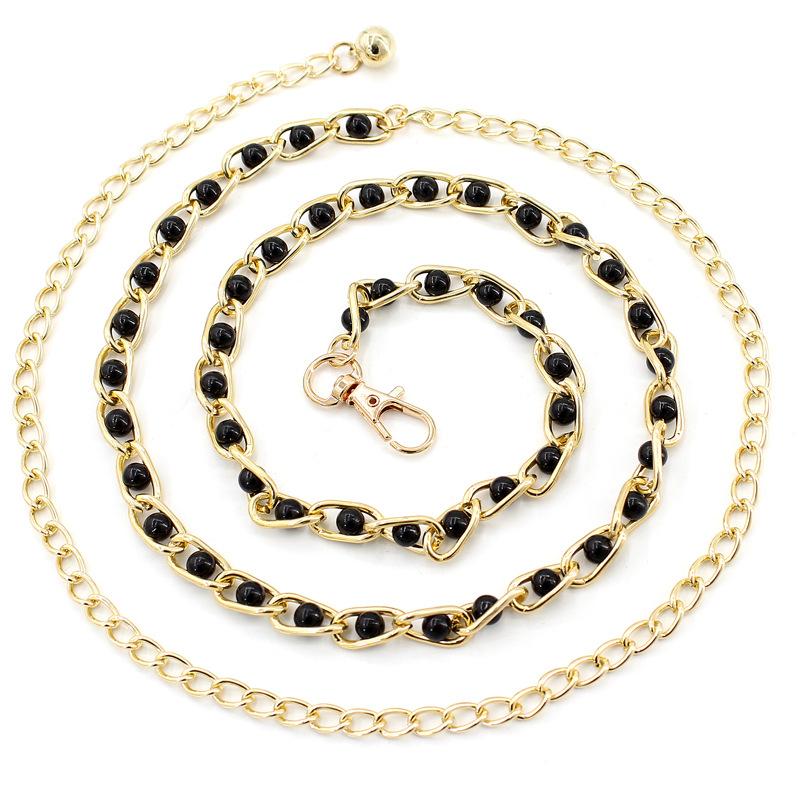 Women'S Spring And Summer Dress Decorative Pearl Belt Metal Hook Thin Waist Chain Multi-Color Optional