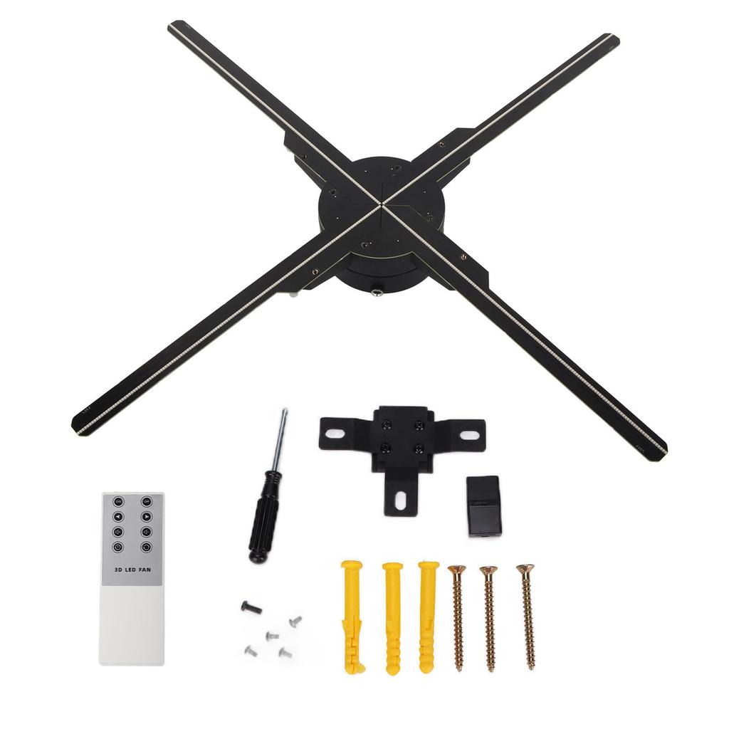 Z7H Ventilator Hologramă 3D 4 Pale Ventilator Holografic cu 576 Mărgele LED pentru Magazine Baruri Semn Publicitar