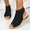 Fashion 2025 Hot Sale Shoes for Women Slingbacks Women's Sandals Summer Rome Open Toe Solid Outdoor Casual Low Heels Large Size Sandals