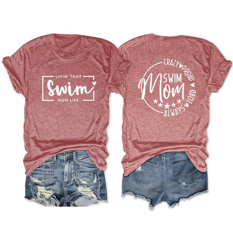 Casual T-shirt Double-sided alphabet print short-sleeved top