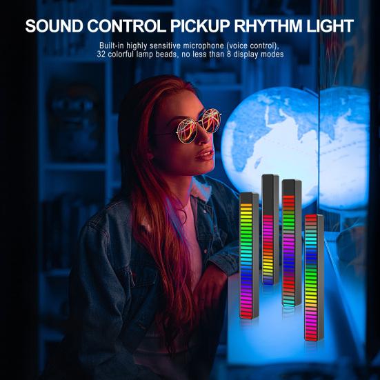 RGB Pickup Rhythm Light Voice-activated Colorful Music Level Indicator Ambient Light Audio Voice