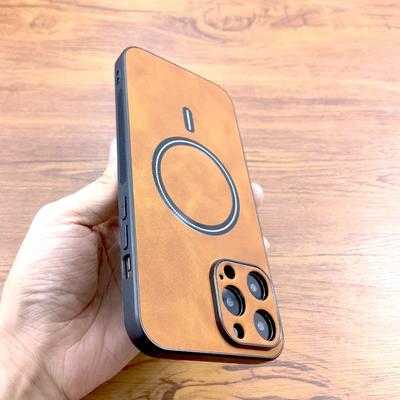 Magnetic Leather Case For iPhone 15 14 13 12 11 Pro Max 15ProMax For Magsafe Wireless Charge Shockproof Full Protective Cover