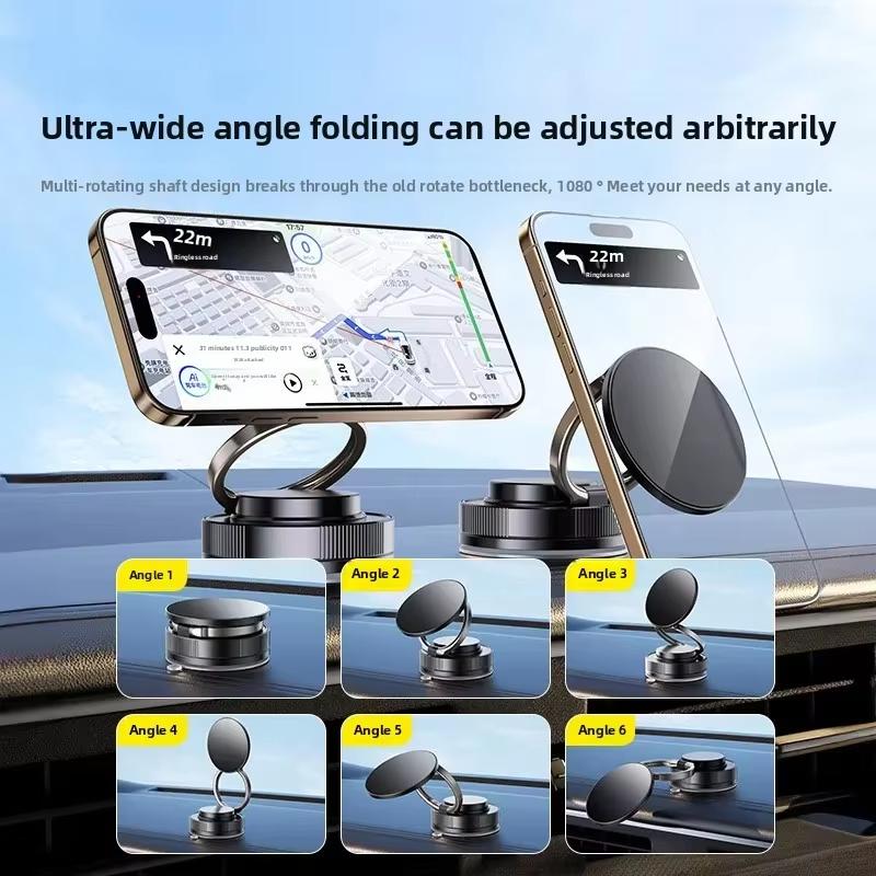 360 Adjustable Vacuum Magnetic Phones Holder,Suction Cup Phone Mount for Magsafe Portable Cell Phone Holder,for iPhone & Android