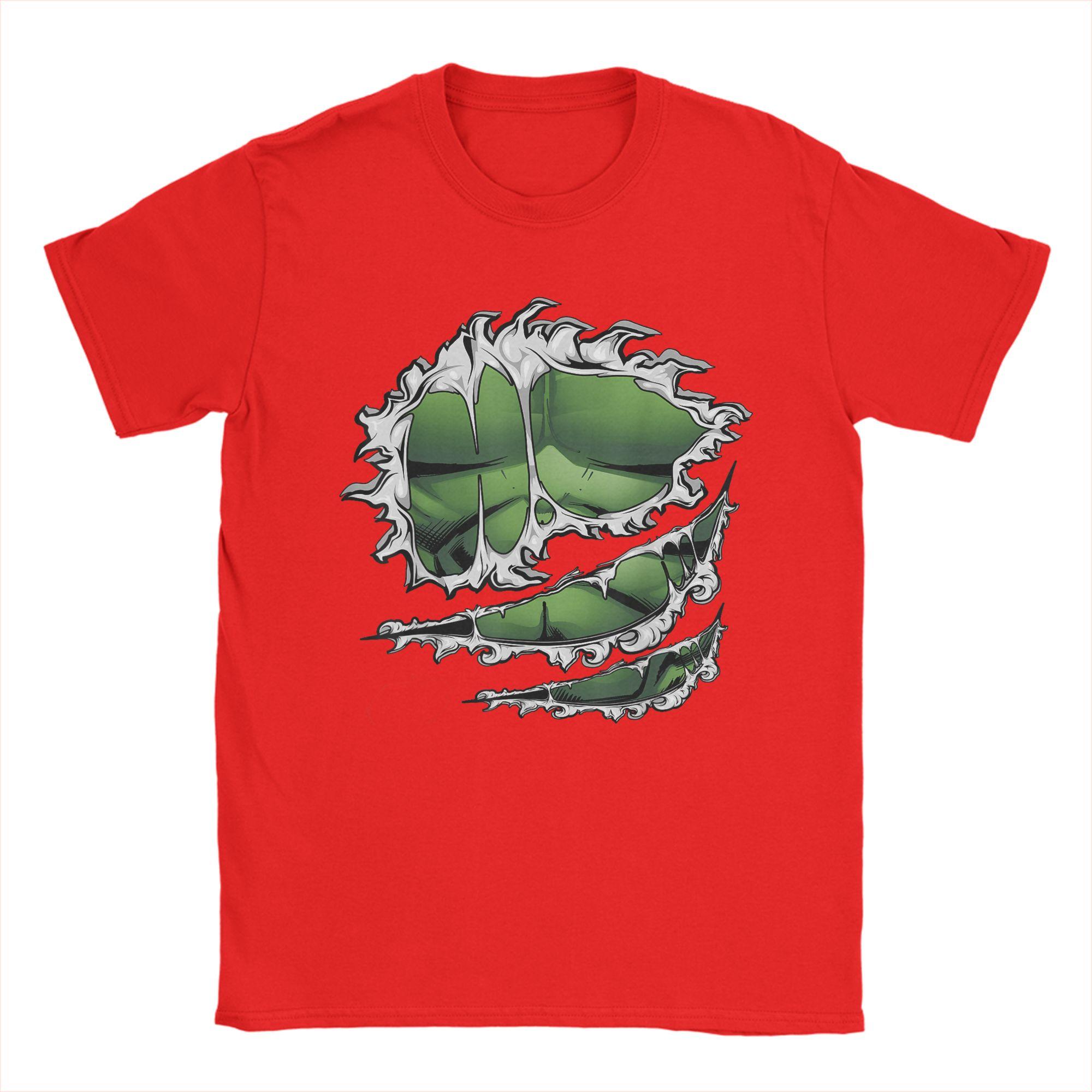 Avengers Hulk Ripped T Shirts Unisexs 100 Cotton Leisure TShirt Round Collar Tee Shirt Short Sleeve Clothes Summer S