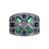 Übertreibener Luxusring Damen Imitation Farbiger Schatz Retro-Stil Glänzender Diamant Zeigefingerring Kreativer Handschmuck