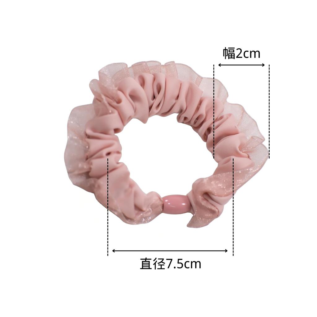 Set of 6 Small Scrunchie Hair Ties Hair Accessories with Cute Sheer Frills and High Elasticity for Adults and Perfect for Updos and Small Scrunchie
