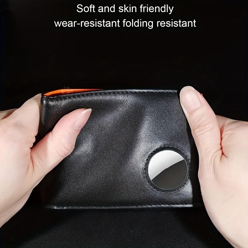 Rfid Carbon Fiber Leather Men Airtag Wallets Purse Credit Card Holder for Air Tag Purse Black Luxury Minimalist Wallet for Men