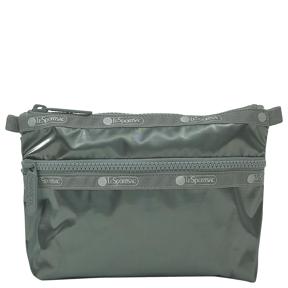 LeSportsac Women s Cosmetic Clutch Pouch 7105 (GUNMETAL GRAY SHINE) [Used]