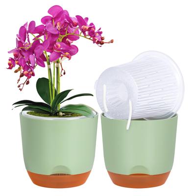 Orchid Pots with Holes for Repotting Flower Pot Plastic Orchid Pot Inner Clear Orchid Planter Self Watering Plant Pot with Injec