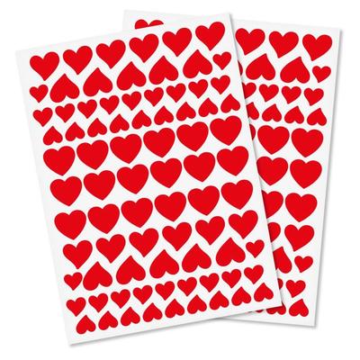 MégaCréa DIY - Gommettes Coeur rouge de 1,1 à 2,2 cm 160 pièces