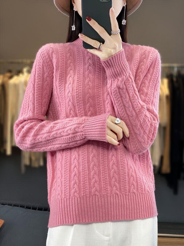 Cable Twist Turtle Neck Knitted Sweater, Elegant Long Sleeve Pullover Sweater for Fall & Winter, Women's Clothing
