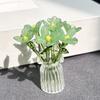 1 Set Glass Flower Bouquet with Vase Hand-Blown Mini Flower Decoration Home Living Room Handmade Simulation Floral Ornament with Stem