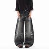 Retro Washed Workwear Jeans, Men's Wide Leg Pants, Straight Leg Pants