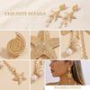 Exaggerated Large Metal Starfish Shell Drop Earrings for Women Trendy Conch Long Tassel Earrings Girl Beach Party Jewelry