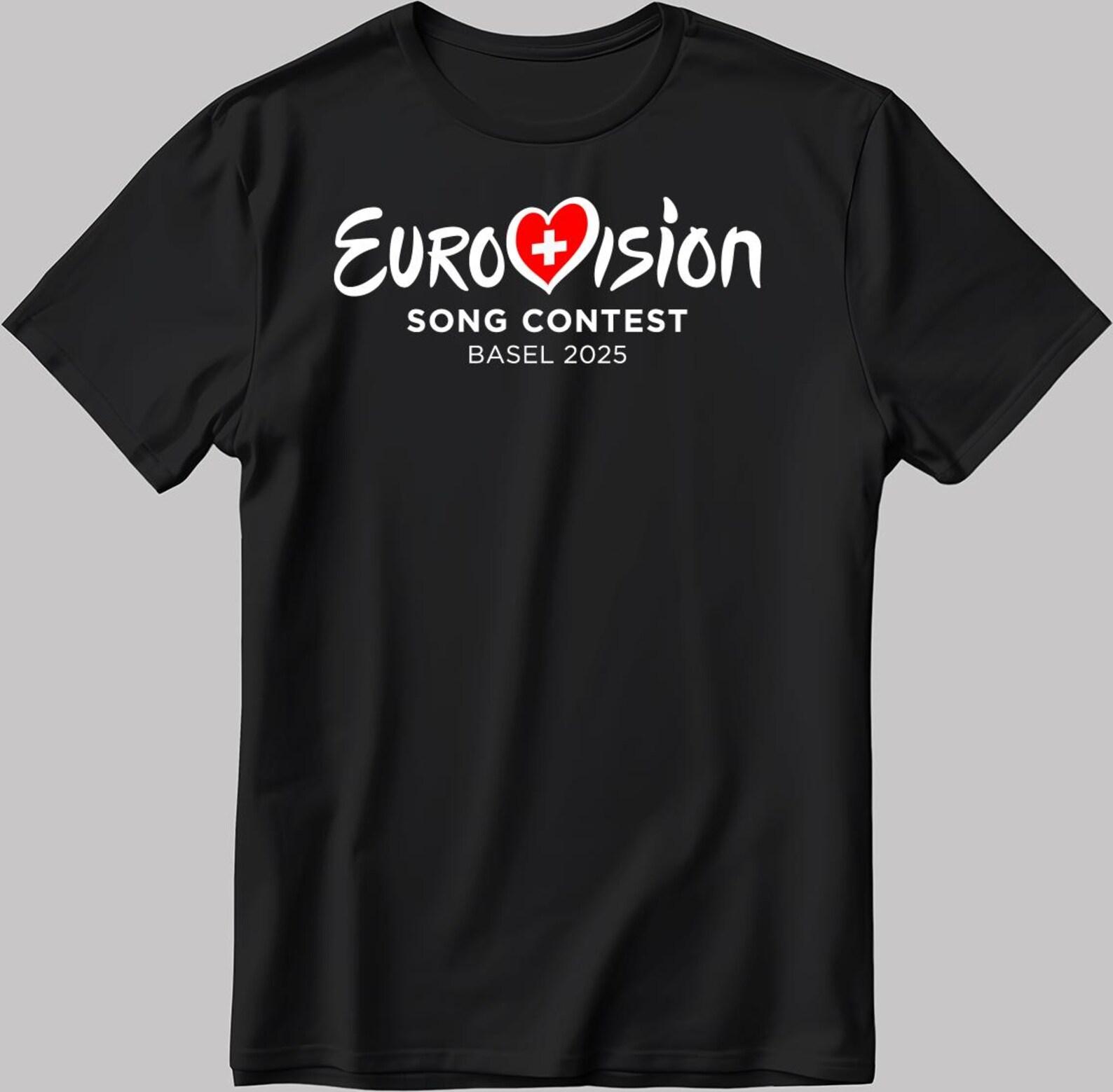Basel 25 Eurovision Song Contest BASEL 2025 White-Black Men / Women T-Shirt C063 2XL