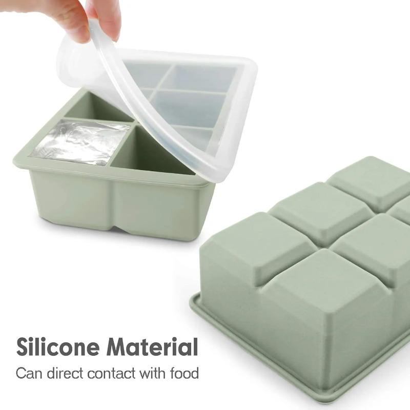 Ice Cube Tray Large Silicone Ice Cube Molds with Removable Lids Large Square Ice Cube Molds Easy Release Reusable BPA Fr