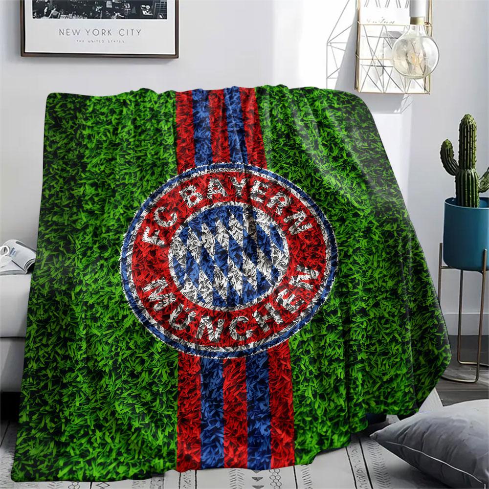 1PC FC Bayern Munchen Patterned Flannel Blanket Suitable For All Seasons for Home Decor Warmth and Comfort Gifts Holiday Present