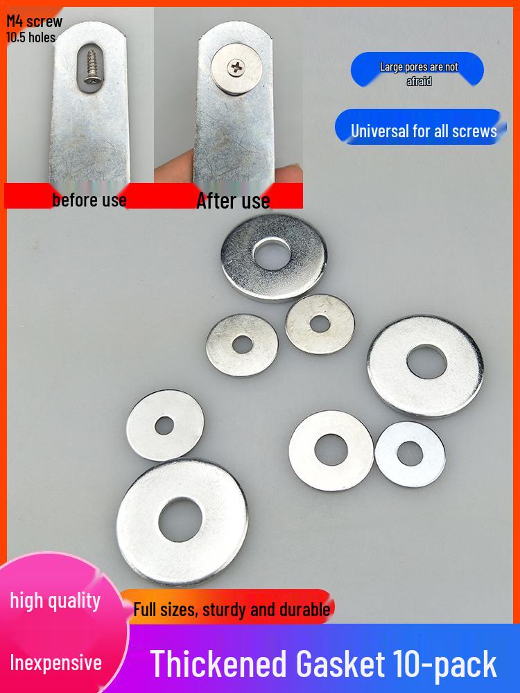 Galvanized Iron Flat Washer - Thickened & Widened Metal Spacer M4-M10