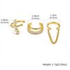 Ear Cuffs for Women, 3pcs Round Zircon Cartilage Clips, Tassel Chain No Piercing Minimalist Jewelry