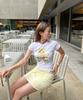 SINOON Patchwork Beads Cat T-Shirt (White)