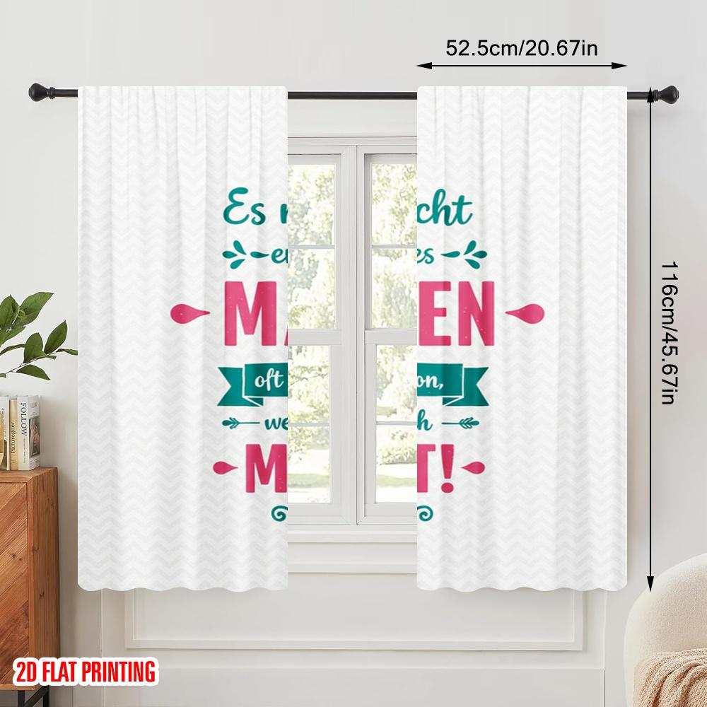 2 Stück 2D Flachdruck Vorhänge Es muss nicht immer zu 100 % Sinn ergeben 100 % Polyester Ohne Strom Festliche Wanddekoration Verwendung für