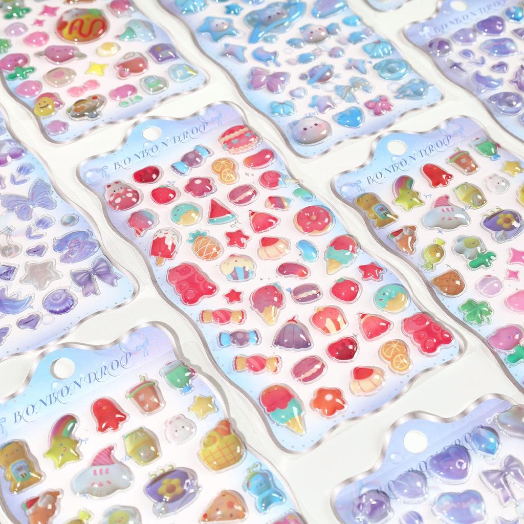 Creative 3D Cartoon Embossed Stickers for Kids – Waterproof Decorative Stickers for Girls.