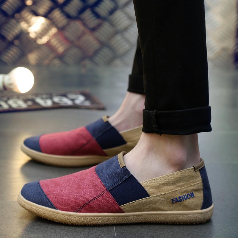 Men Summer Slip on Driving Shoes Flats Unisex Lazy Shoes Women Casual Canvas Shoes Large Size for Couple