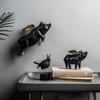 Creative Cute Black Flying Pig Statue Animal Resin Sculpture Home Decoration Wine Rack Bookshelf Desktop Ornament Pig Figurine