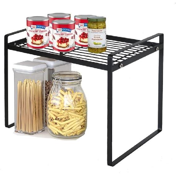 Полка для шкафа, 13-дюймовая полка для кухонной столешницы, Металлическая проволочная штабелируемая полка-органайзер и стеллаж для хранения специй в шкафу, Экономящая место полка для столешницы для Small (13 inch)