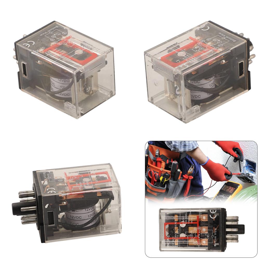 10A 250VAC Relay 11 Pin Relay For Electronic Projects Automatic Control Communication High Temperature Resistance Remote Control