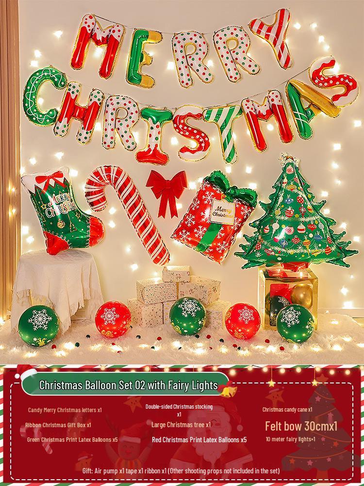 Christmas Party Balloon Decoration Set: Festive Backdrop & Kindergarten Team Building Atmosphere Decor