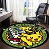 1pc Pikachu Gaming Office Round Area Rug, Indoor Mat Suitable For Office, Under Office Chairs Bedroom Living Room Home Decor, Room Deco