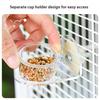 Bird Transparent Feeder Feeding Basin With Antiskid Stand Bowls Acrylic Bird Cage Feeder Fixed Food Bowl Parakeets Feeders