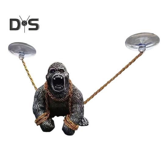 

Орангутанг из смолы, реалистичный вид, фигурка животного, ручная работа, прочное украшение в виде гориллы, домашний декор B серебряный