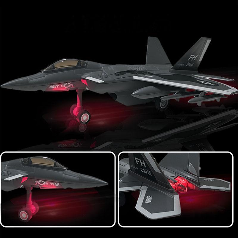 Alloy Fighter Plane Toy with Sound And Light Features Boy's Holiday Gift Airplane Model Toy